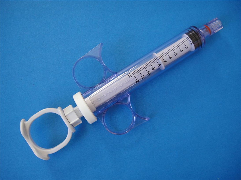 Control syringes,  12ml, rotating male luer, thumb ring, ring grips, locking plunger