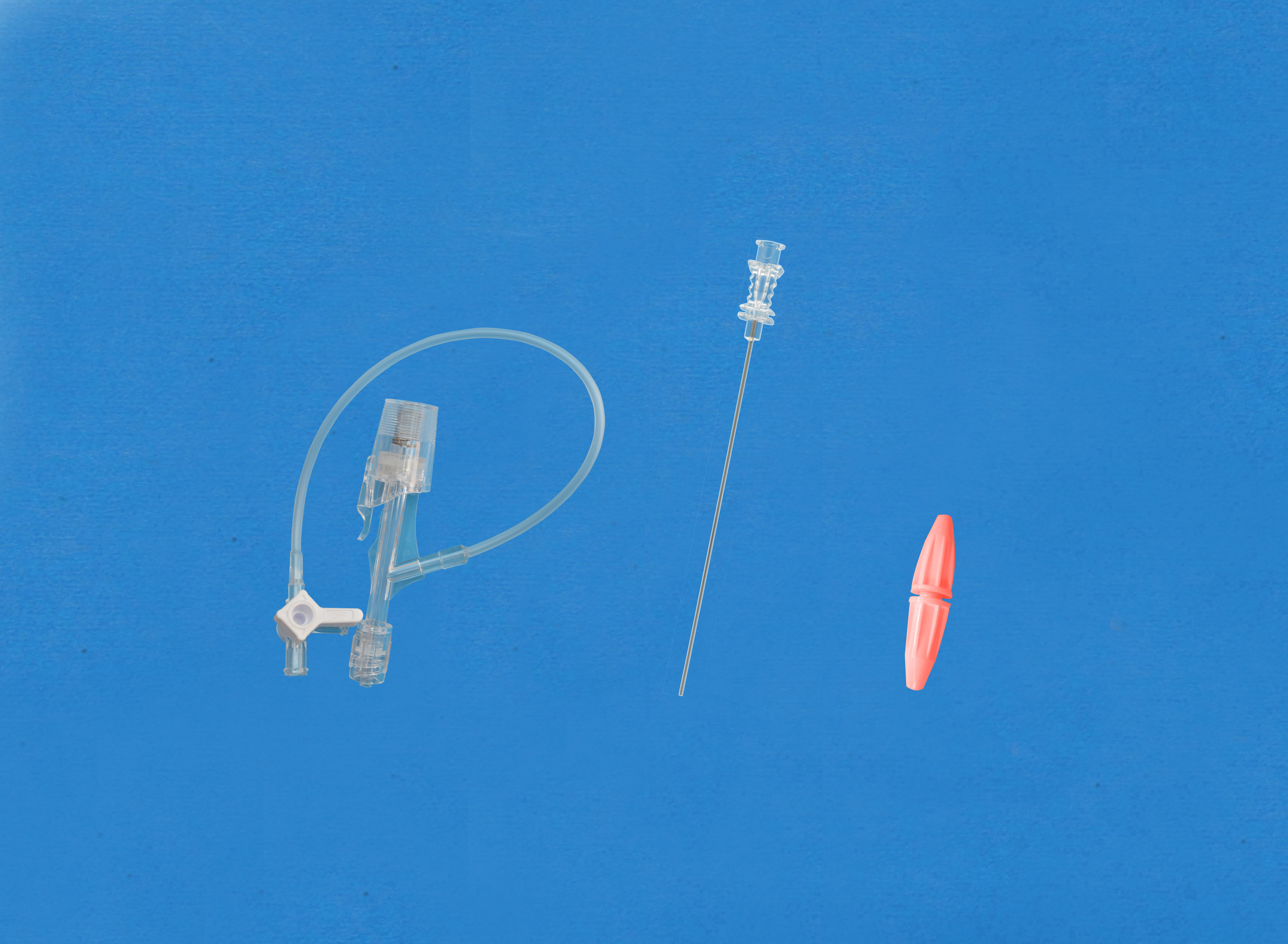 Haemostatic valves, Y click, Sideon Tubing and Stopcock, Insertion Tool with Large Hub, Red/Plastic Torquer